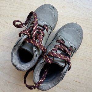 OshKosh B'gosh Gray and Red Sneakers with Padded Collar